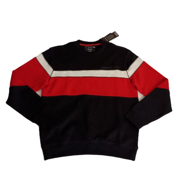 Kenneth Cole Mobility Fleece Crew Neck Sweatshirt Red White Black Men’s Size M N - Picture 1 of 16